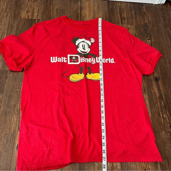 Disney Parks Walt Disney World Santa Mickey Mouse Ringer Tee Size Large - Picture 3 of 8